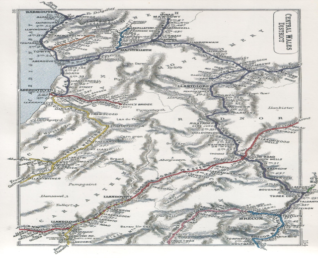 Alte Karte der schottischen Highlands mit beschrifteten geografischen Merkmalen, Routen und Textannotationen.