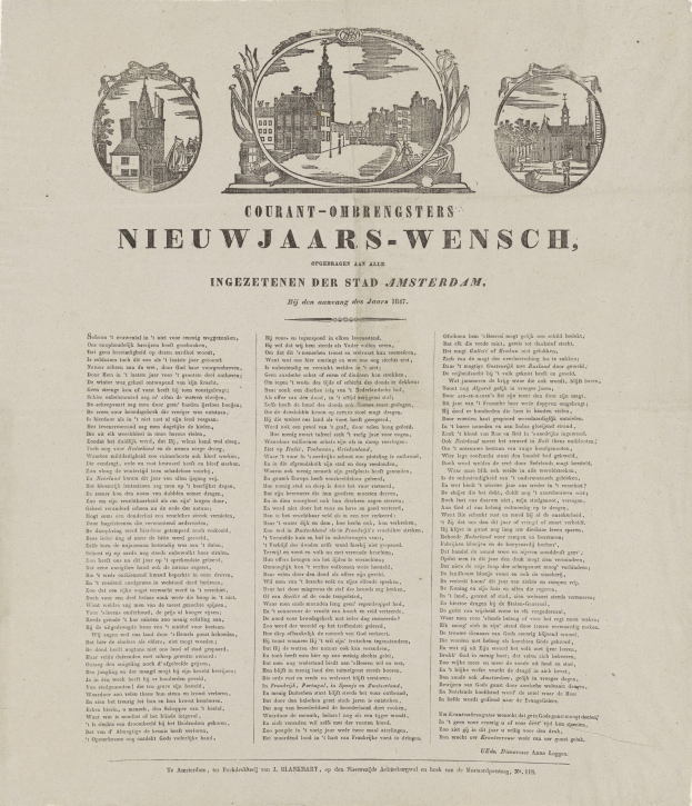 Alte Zeitung mit historischem Stadtfoto, Text und Bildern.